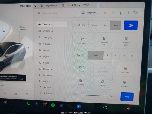 43777603 :رقم المزاد ، 7SAYGDEEXRA320838 vin ، 2024 Tesla Model Y Long Range Dual Motor All-wheel Drive مزاد بيع