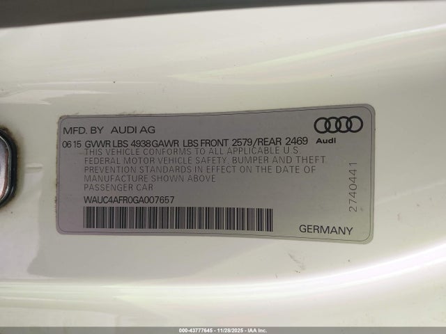 2016 AUDI S5 WAUC4AFR0GA007657 Photo 8