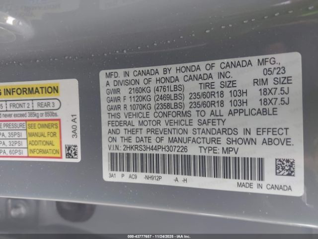 2023 HONDA CR-V 2HKRS3H44PH307226 Photo 8