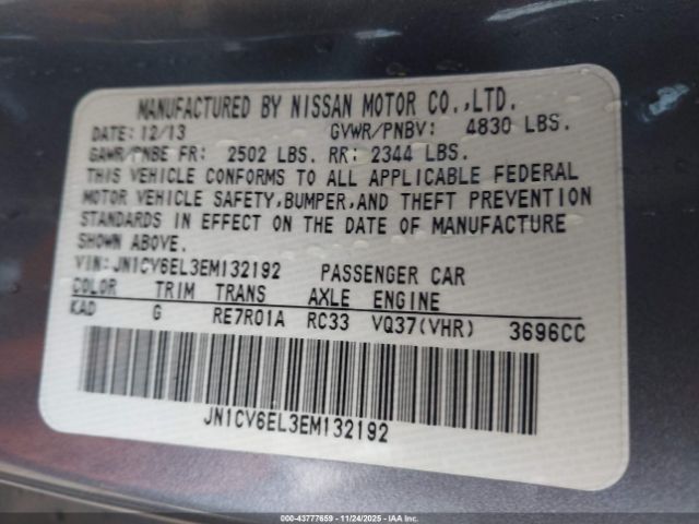 2014 INFINITI Q60 JN1CV6EL3EM132192 Photo 8