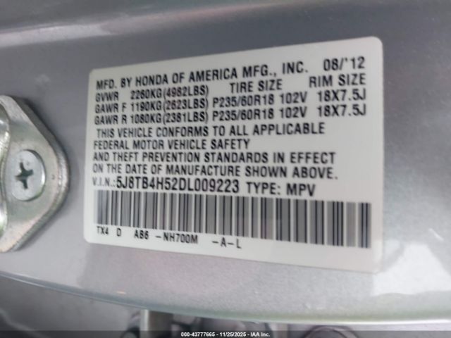 2013 ACURA RDX 5J8TB4H52DL009223 Photo 8