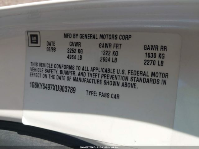 1999 CADILLAC SEVILLE 1G6KY5497XU903789 Photo 8