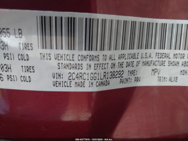 2020 CHRYSLER PACIFICA 2C4RC1GG1LR138292 Photo 8