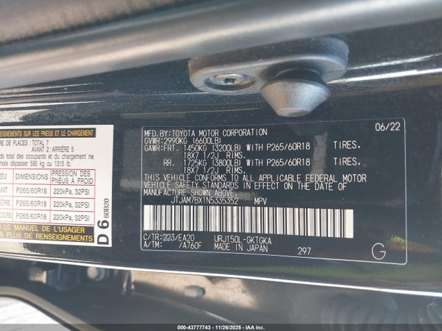 JTJAM7BX1N5335352 Lexus Gx 460 Premium