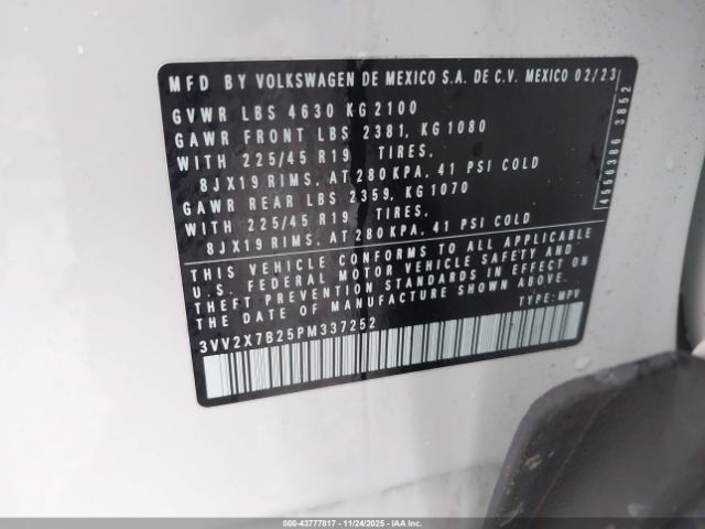 2023 VOLKSWAGEN TAOS 3VV2X7B25PM337252 Photo 8