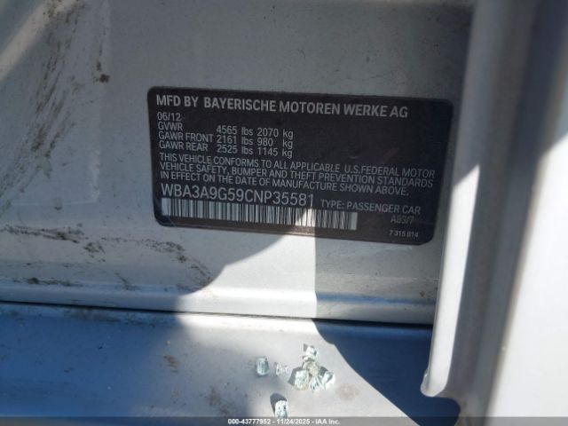 2012 BMW 335I WBA3A9G59CNP35581 Photo 8