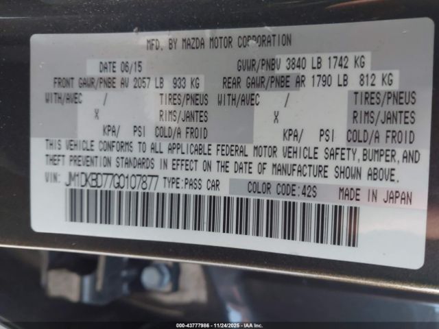 2016 MAZDA CX-3 JM1DKBD77G0107877 Photo 8