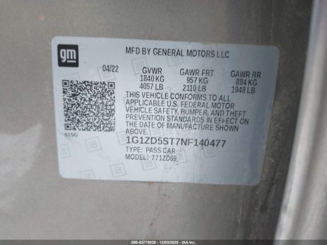 2022 CHEVROLET MALIBU 1G1ZD5ST7NF140477 Photo 8