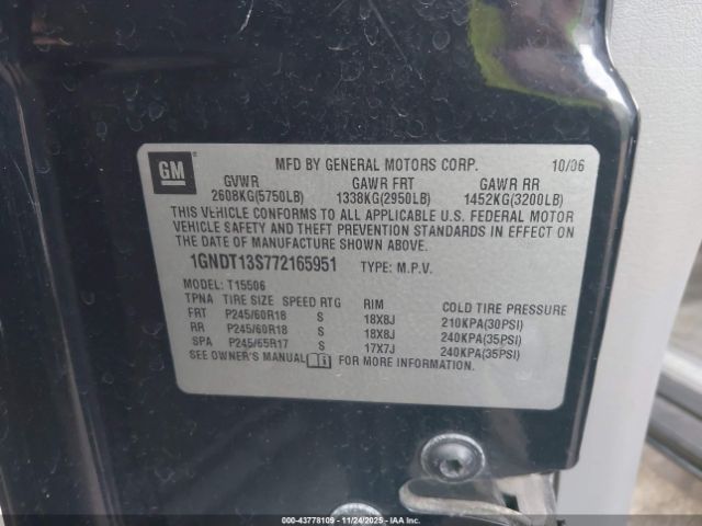 2007 CHEVROLET TRAILBLAZER 1GNDT135772165951 Photo 8