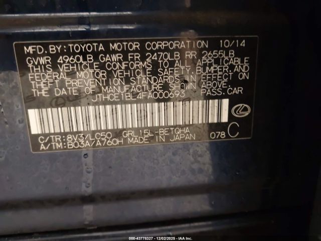 2015 LEXUS GS 350 JTHCE1BL4FA000693 Photo 8