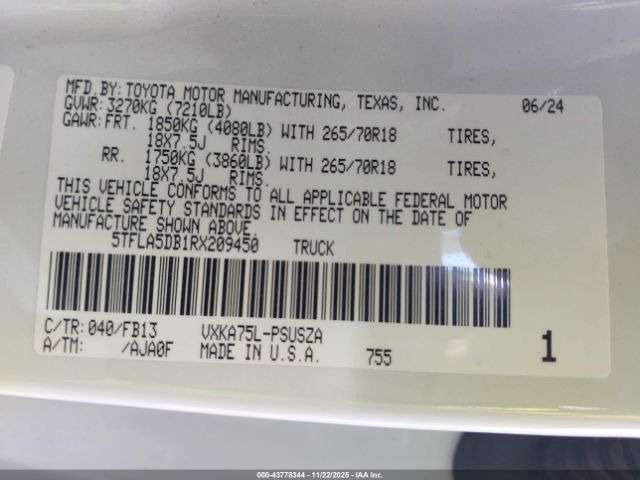 2024 TOYOTA TUNDRA 5TFLA5DB1RX209450 Photo 8