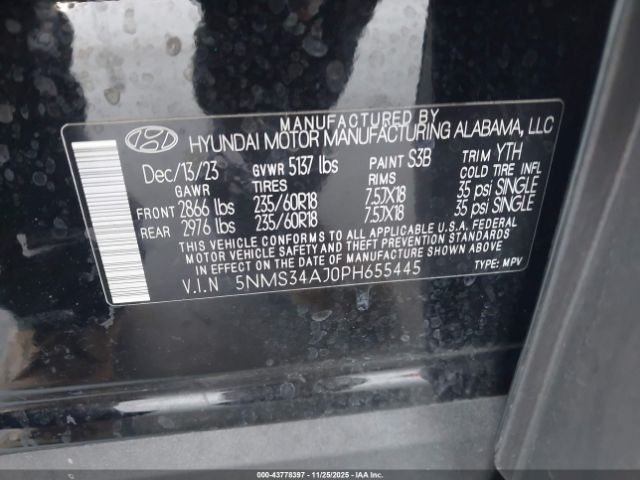 2023 HYUNDAI SANTA FE 5NMS34AJ0PH655445 Photo 8