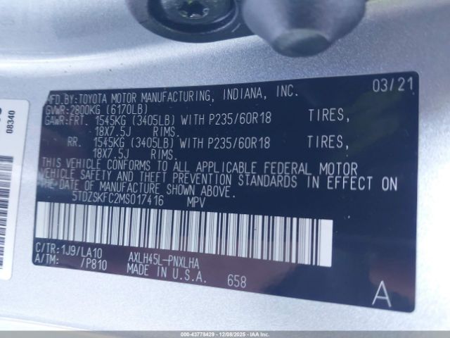2021 TOYOTA SIENNA 5TDZSKFC2MS017416 Photo 8