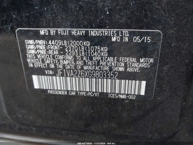 2016 SUBARU WRX STI JF1VA2Z6XG9803352 Photo 8