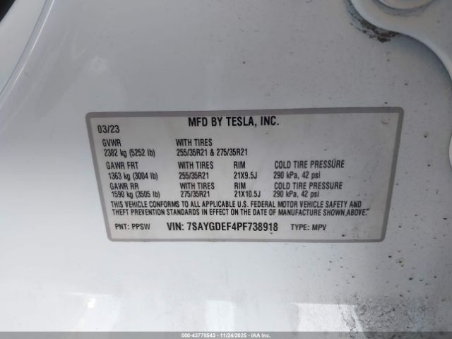 2023 TESLA MODEL Y 7SAYGDEF4PF738918 Photo 8