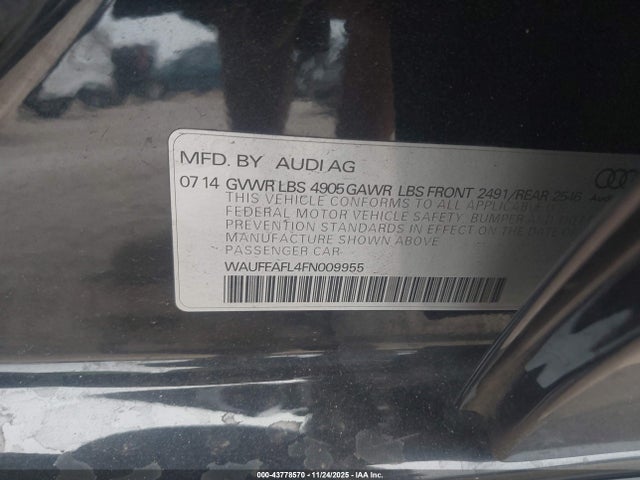 2015 AUDI A4 WAUFFAFL4FN009955 Photo 8