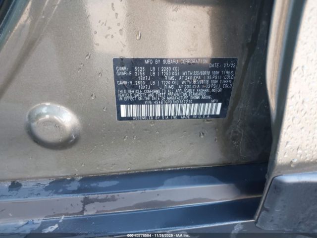 2022 SUBARU OUTBACK 4S4BTGPD7N3187210 Photo 8