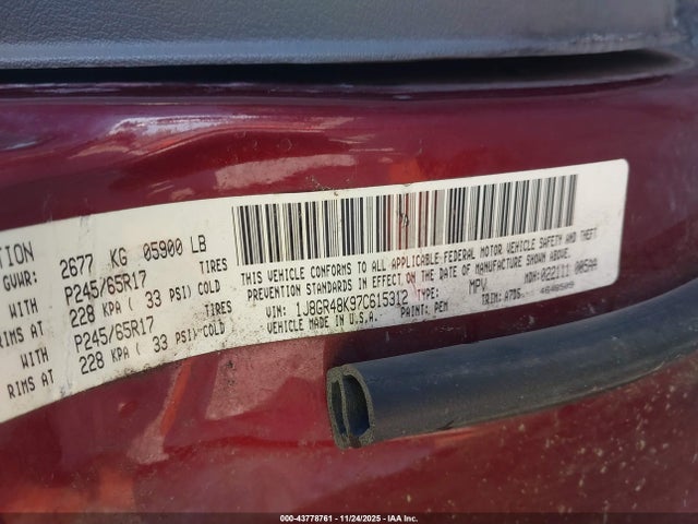 2007 JEEP GRAND CHEROKEE 1J8GR48K97C615312 Photo 8