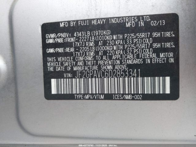 2013 SUBARU XV CROSSTREK JF2GPAVC6D2853341 Photo 8