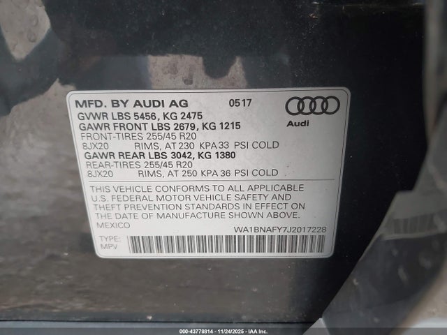 2018 AUDI Q5 WA1BNAFY7J2017228 Photo 8