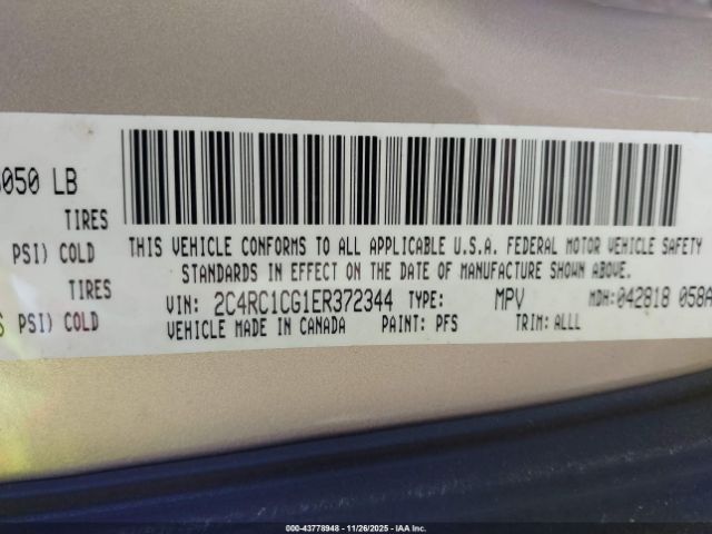 2014 CHRYSLER TOWN & COUNTRY 2C4RC1CG1ER372344 Photo 8