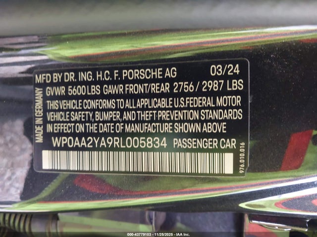 2024 PORSCHE PANAMERA WP0AA2YA9RL005834 Photo 8