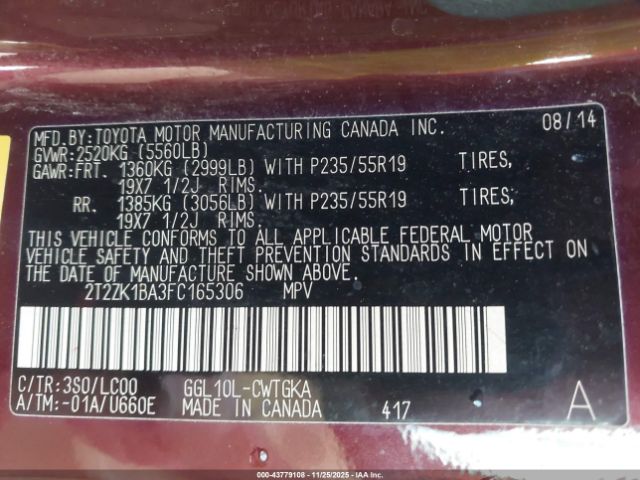 2015 LEXUS RX 350 2T2ZK1BA3FC165306 Photo 8