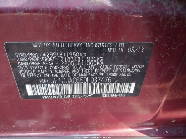 2013 SUBARU IMPREZA JF1GJAC65DH033476 Photo 8