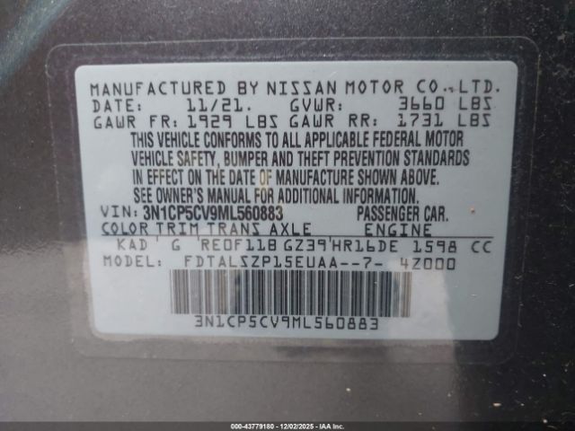 2021 NISSAN KICKS 3N1CP5CV9ML560883 Photo 8