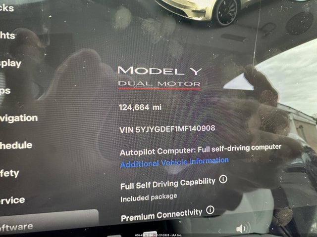 2021 Tesla Model Y Performance Dual Motor All-wheel Drive მანქანა იყიდება აუქციონზე, vin: 5YJYGDEF1MF140908, აუქციონის ნომერი: 43779190