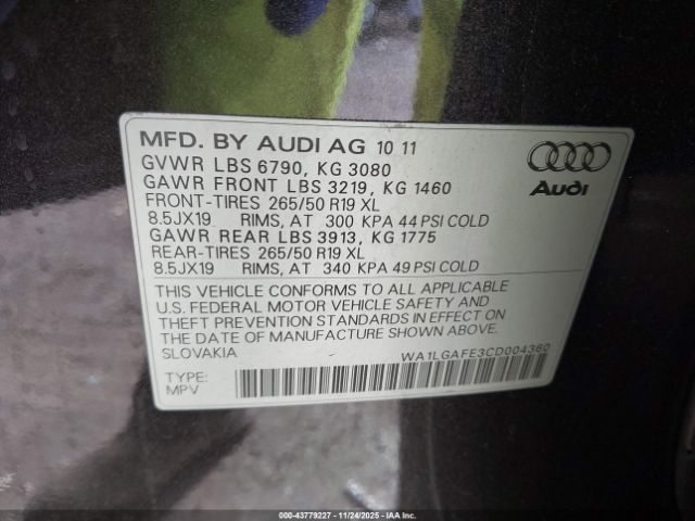 2012 AUDI Q7 WA1LGAFE3CD004360 Photo 8