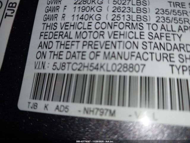 2019 ACURA RDX 5J8TC2H54KL028807 Photo 8