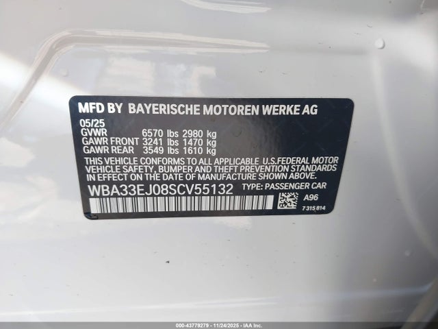 BMW 760i Xdrive 2025 WBA33EJ08SCV55132 Image 9