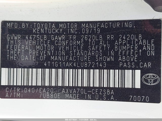 4T1G11AK4LU872143 Toyota a25a-fks