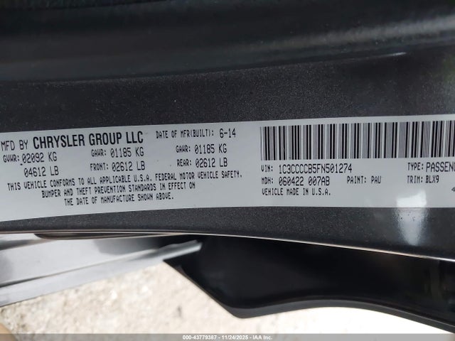 Chrysler 200 C 2015 1C3CCCCB5FN501274 Image 9