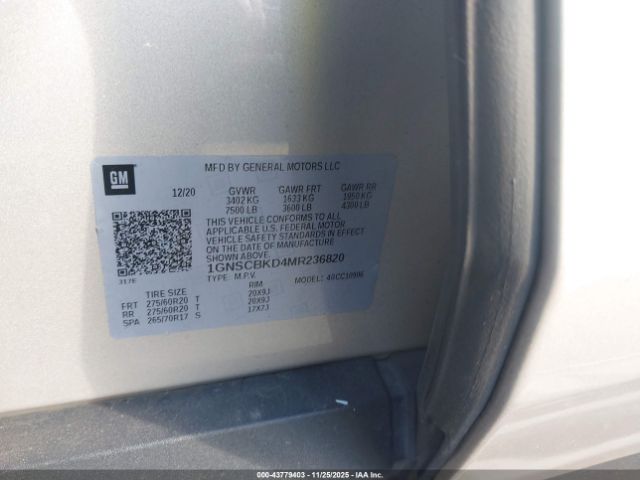 2021 CHEVROLET SUBURBAN 1GNSCBKD4MR236820 Photo 8