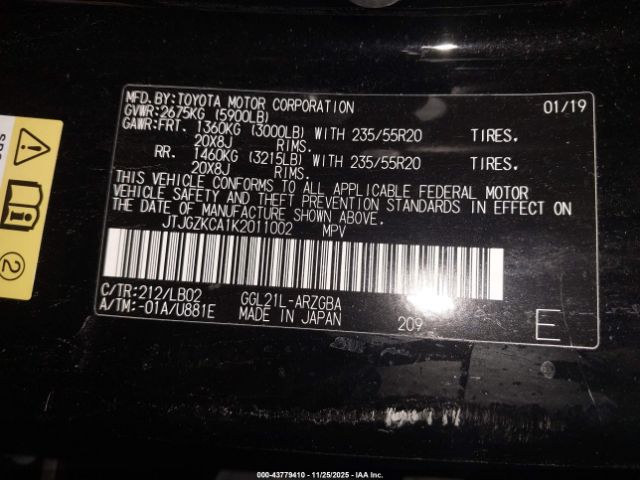 2019 LEXUS RX JTJGZKCA1K2011002 Photo 8