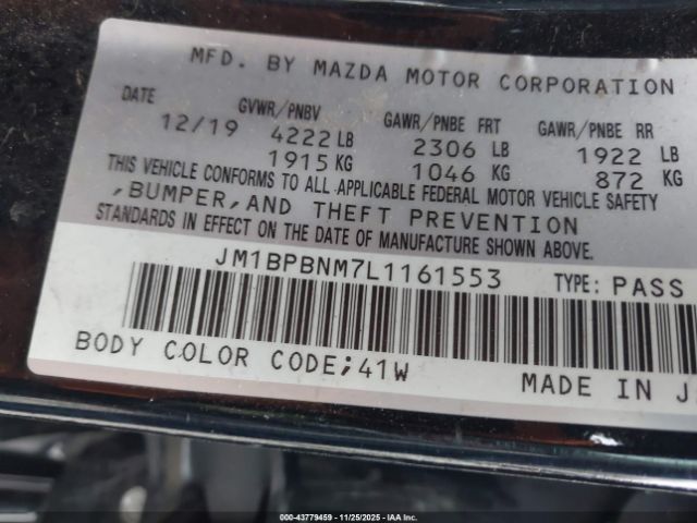 2020 MAZDA MAZDA3 JM1BPBNM7L1161553 Photo 8