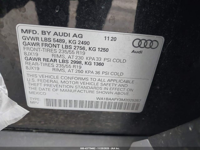 2021 AUDI Q5 WA1BAAFY3M2025357 Photo 8