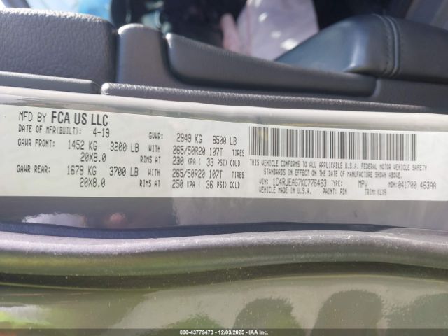 2019 JEEP GRAND CHEROKEE 1C4RJEAG7KC776463 Photo 8