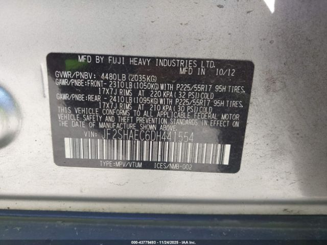 2013 SUBARU FORESTER JF2SHAEC6DH441554 Photo 8
