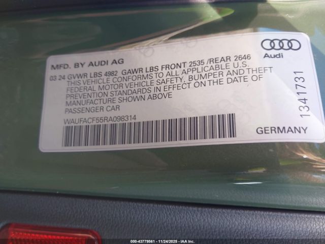 2024 AUDI A5 SPORTBACK WAUFACF55RA098314 Photo 8
