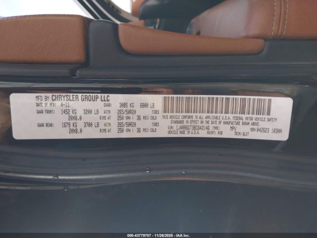 2011 JEEP GRAND CHEROKEE 1J4RR6GT3BC643146 Photo 8