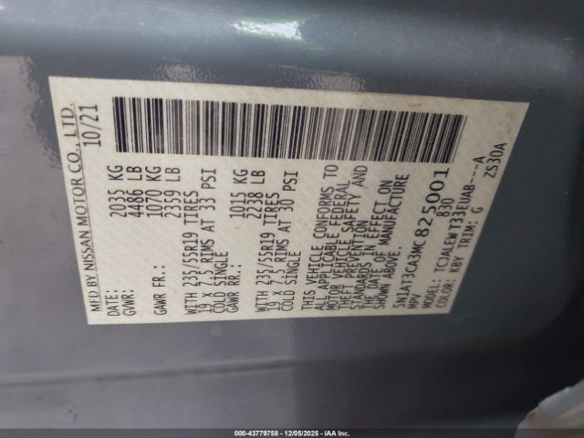 2021 NISSAN ROGUE 5N1AT3CA3MC825001 Photo 8