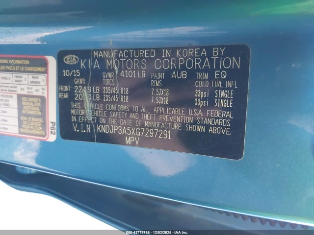 KNDJP3A5XG7297291 KIA SOUL +