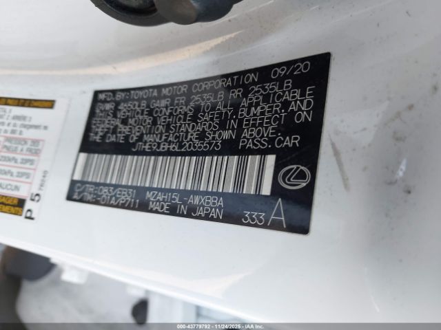 2020 LEXUS UX 250H JTHE9JBH6L2035573 Photo 8