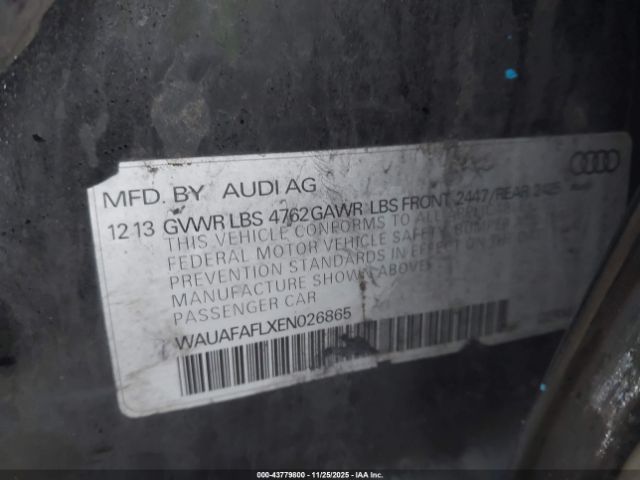 2014 AUDI A4 WAUAFAFLXEN026865 Photo 8