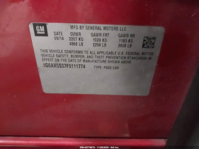 2015 CADILLAC CTS 1G6AX5S37F0111774 Photo 8