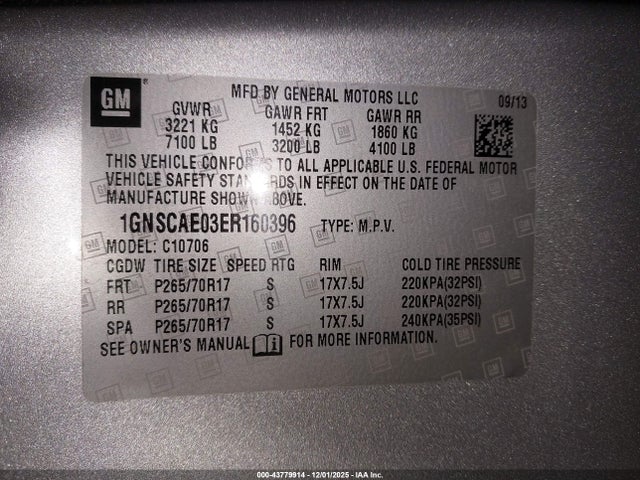 Chevrolet Tahoe Ls 2014 1GNSCAE03ER160396 Image 9