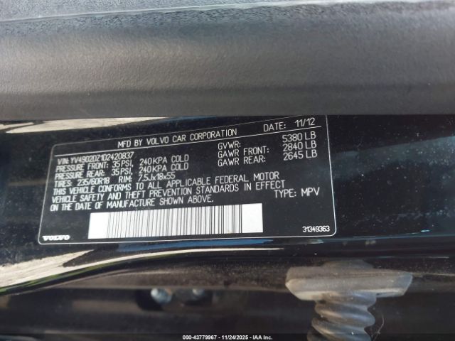 2013 VOLVO XC60 YV4902DZ1D2420837 Photo 8